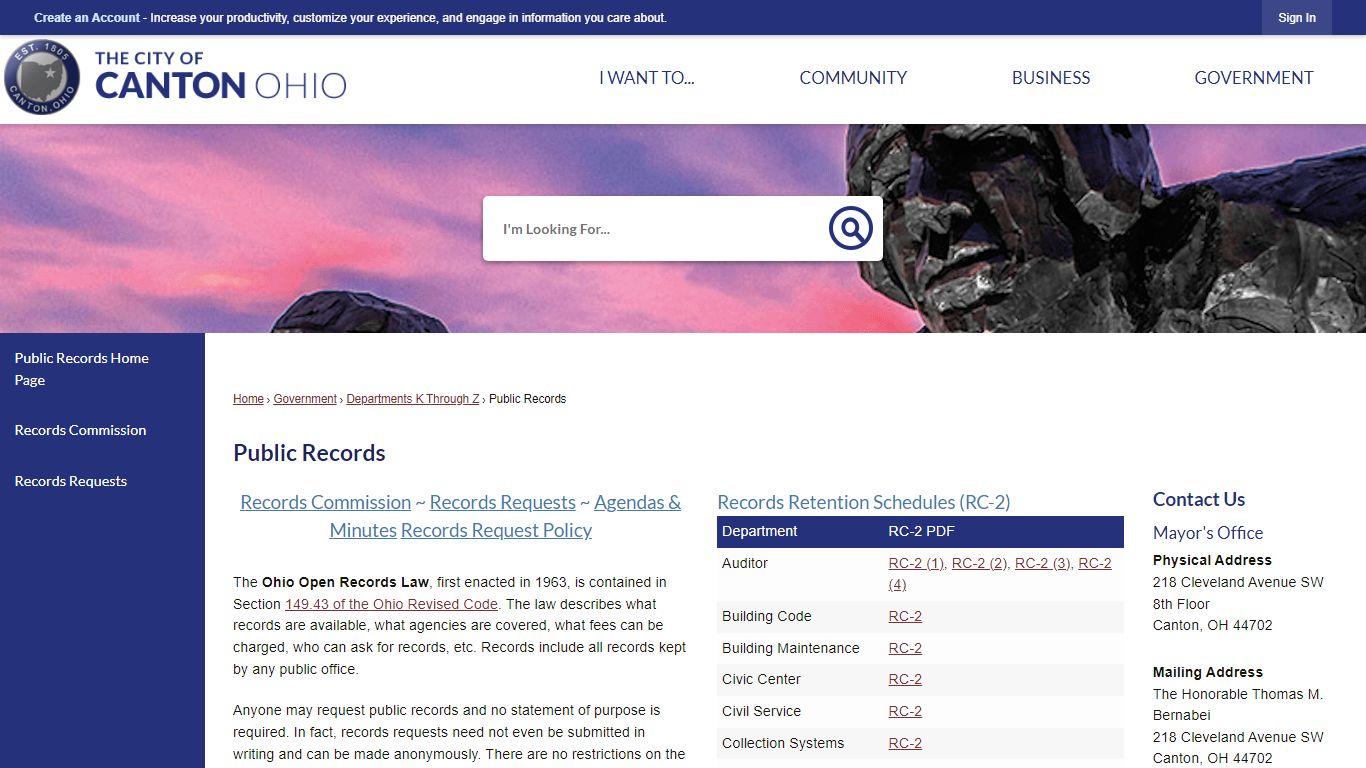 Public Records | Canton, OH