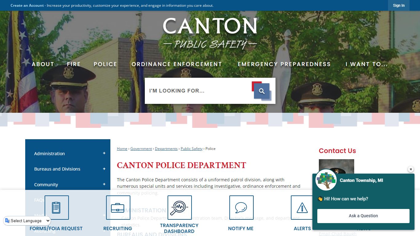 Canton Police Department | Canton Township, MI - Official Website